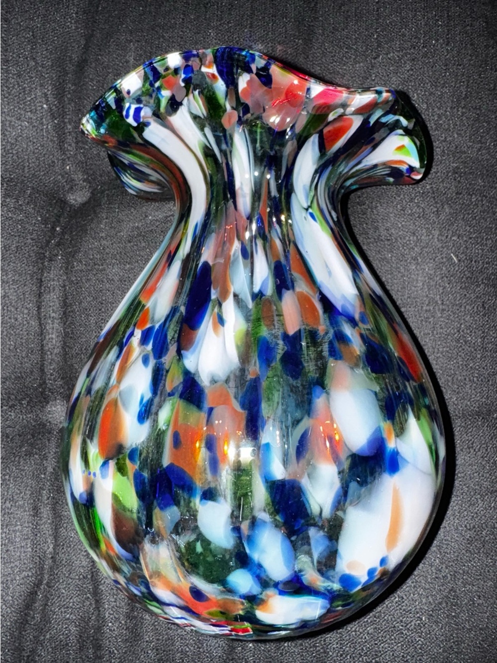 Handblown Multicolor Art Glass Vase - Decorative Home Accent